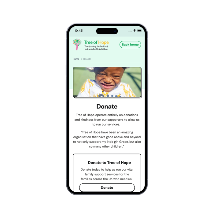 Tree Of Hope I Phone Donate